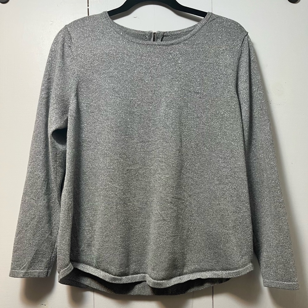 Chicos Silver Long Sleeve Top